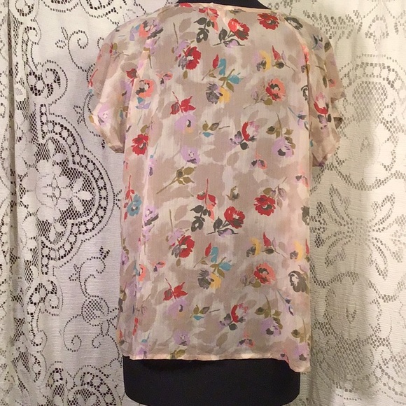 3/$10 - Floral, Flutter Sleeve Blouse - Picture 3 of 7